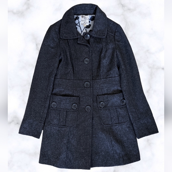 Tulle Jackets & Blazers - Tulle Gray Wool Pea Coat